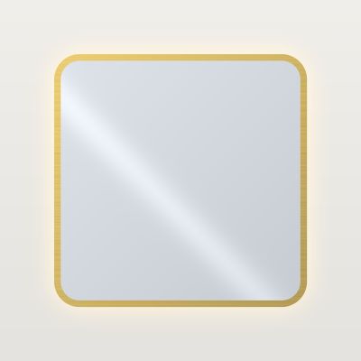 MT FRAME Огледало с LED подсветка и рамка 80 x 80 см, рамка четкано злато