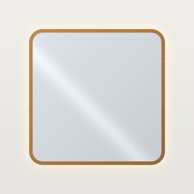 MT FRAME Огледало с LED подсветка и рамка 80 x 80 см, рамка четкан бронз