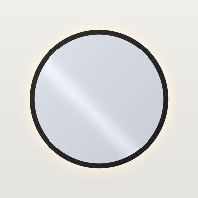 MT COS Кръгло огледало с LED подсветка и рамка Ø 60 см, рамка черен мат
