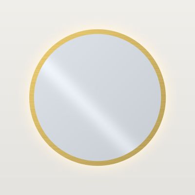 MT COS Кръгло огледало с LED подсветка и рамка Ø 60 см, рамка четкано злато