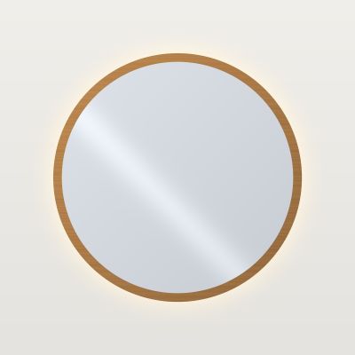MT COS Кръгло огледало с LED подсветка и рамка Ø 60 см, рамка четкан бронз