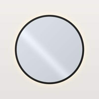MT COS Кръгло огледало с LED подсветка и рамка Ø 80 см, рамка черен мат