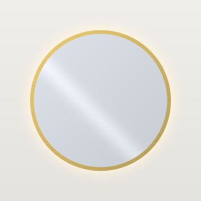 MT COS Кръгло огледало с LED подсветка и рамка Ø 80 см, рамка четкано злато