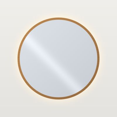 MT COS Кръгло огледало с LED подсветка и рамка Ø 80 см, рамка четкан бронз