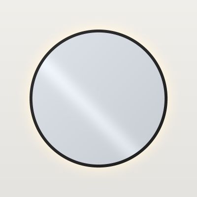 MT COS Кръгло огледало с LED подсветка и рамка Ø 100 см, рамка черен мат