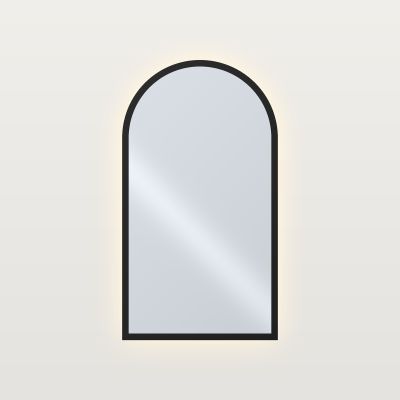 MT DUNA Огледало с форма на арка, LED подсветка и рамка 90 x 50 см, рамка черен мат