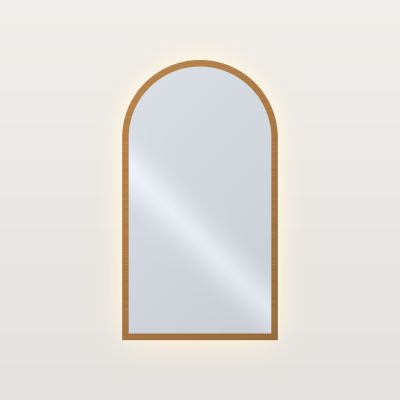 MT DUNA Огледало с форма на арка, LED подсветка и рамка 90 x 50 см, рамка четкан бронз