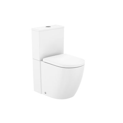 Roca MERIDIAN Тоалетна чиния за моноблок с двойно оттичане, долепена до стената, Rimless, Vortex 39,5 x 63 см, бял мат