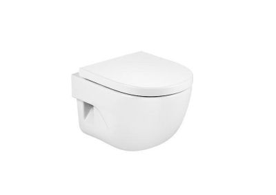 Roca MERIDIAN Окачена тоалетна чиния, Compact, Rimless 36 x 48 см, бял гланц