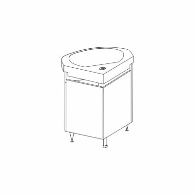 PVC Комплект ъглови шкафове за баня Торънс, бял гланц