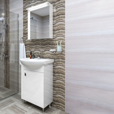 PVC Комплект шкафове за баня Модо 60 см, бял гланц
