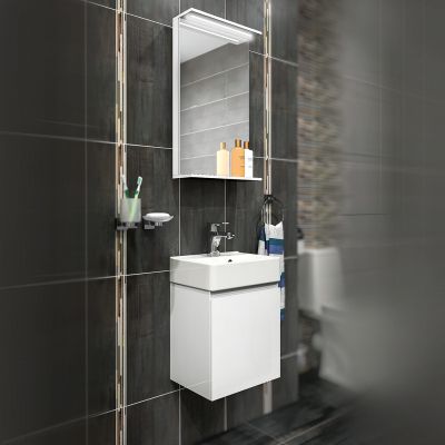 PVC Комплект шкафове за баня Тулан 38 см, бял гланц