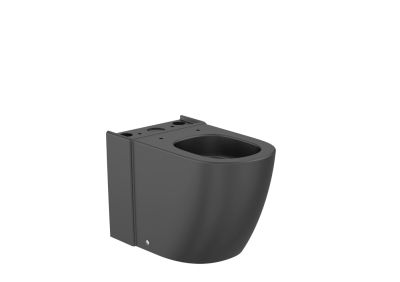 Roca MERIDIAN Тоалетна чиния за моноблок с двойно оттичане, долепена до стената, Rimless, Vortex 39,5 x 63 см, черен мат