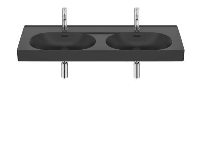 Roca MERIDIAN Двоен умивалник Fineceramic® 120 x 46 см, черен мат