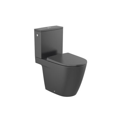 Roca ONA Тоалетна чиния за моноблок, двойно оттичане, Rimless 36 x 67,5 см, черен мат