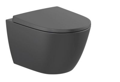 Roca ONA Окачена тоалетна чиния, Compact, Rimless 36 x 48 см, черен мат