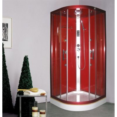 Хидромасажна душ кабина РУБИН 90x90 см, червен гръб, ICSH 8620T