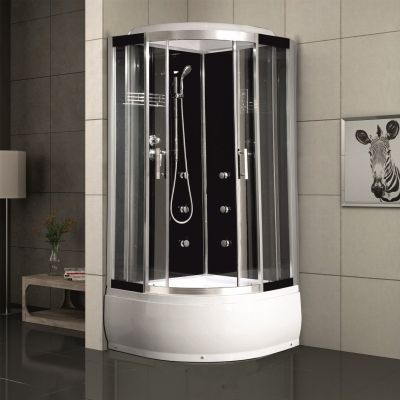 Хидромасажна душ кабина LILY 90x90 см, черен гръб, ICSH 8179B NEW