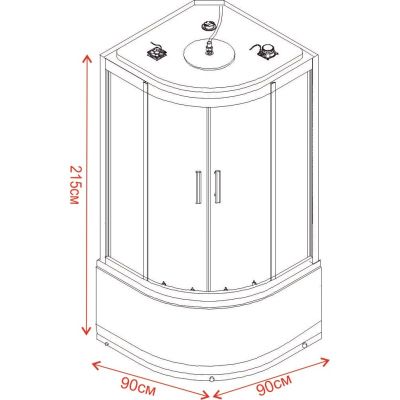 Хидромасажна душ кабина TANY 90x90 см, бял гръб, ICSH 8179W NEW