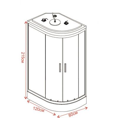 Хидромасажна душ кабина ЛИНДА 120x80 см, лява, ICSH 8115L NEW