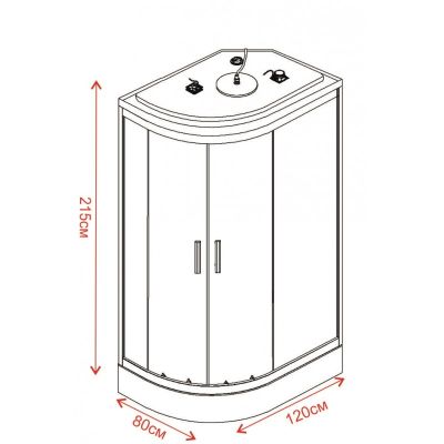 Хидромасажна душ кабина ЛИНДА 120x80 см, дясна, ICSH 8115R NEW